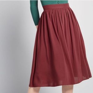 Midi Skirt in Burgundy by ModCloth